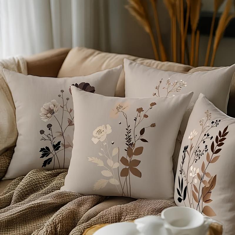 Vintage Floral Botanical Double Sided Print Throw Pillow Case Cushion Cover Piece Set for Sofa Living Room