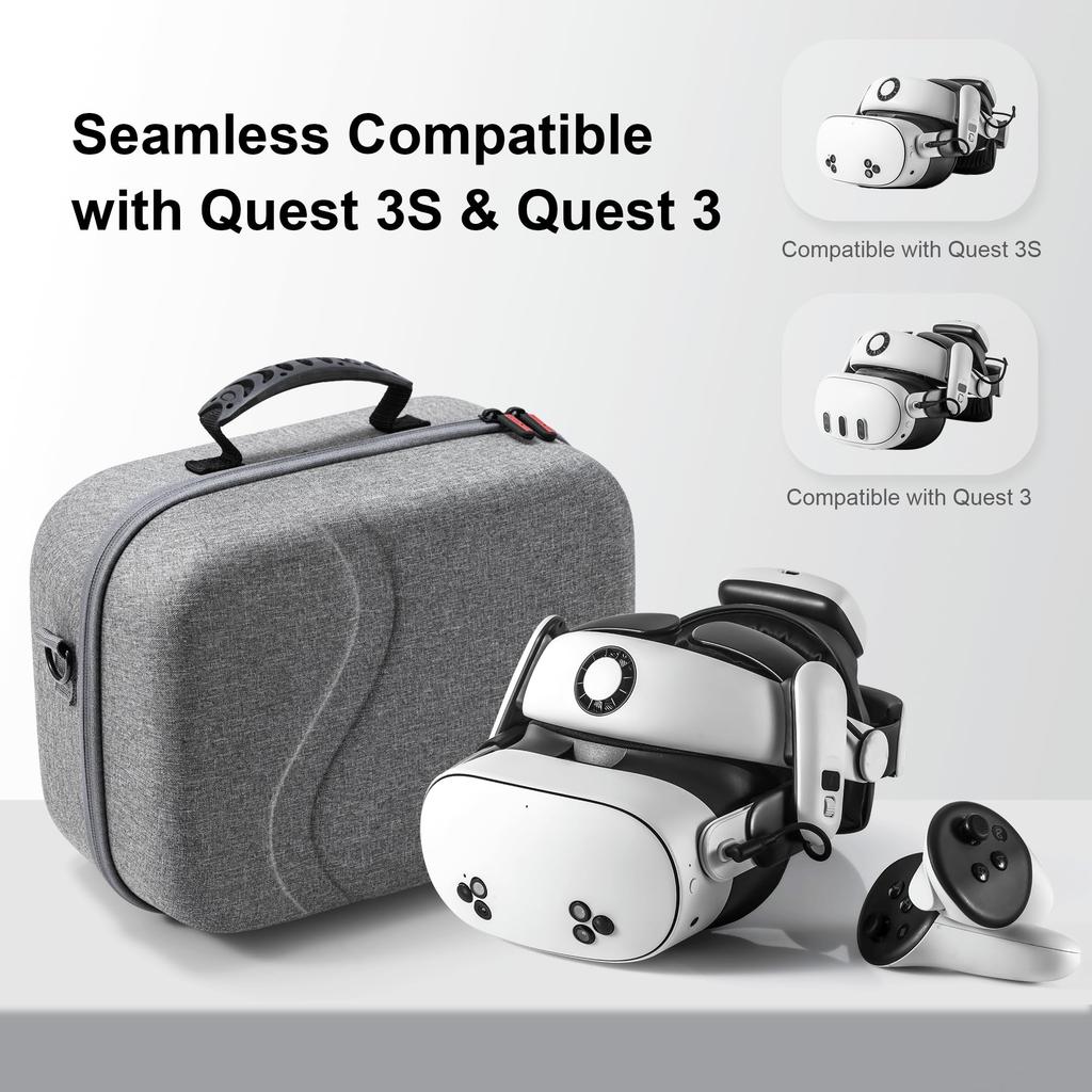 Большой чехол для переноски для Meta Quest 3/Quest 3S/ BOBOVR S3 Pro/Kiwi Design Ремешок для головы с аккумулятором и других аксессуаров