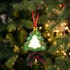 Holiday Home Decorations Wooden Christmas Tree Ornaments, 2D Stocking House Shaped Photo Frame Hanging Gift Tags Decor, Xmas Ornament for Family