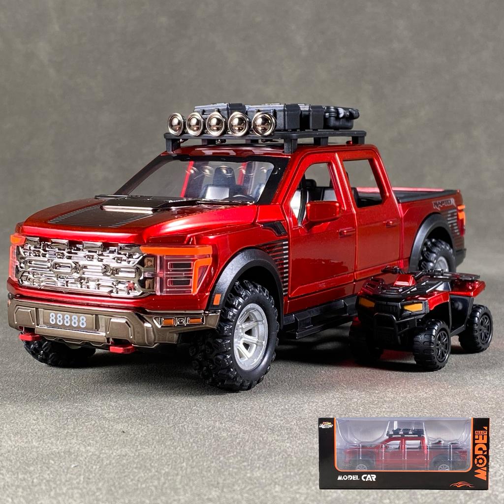 1:24 F150 Внедорожный Пикап Металлический Литой Модель Звук и Свет Игрушка с Инерционным Механизмом Модный Дисплей Подарок на День Рождения для Друга