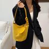 Однотонные женские замшевые сумки-ведра через плечо, вместительные, универсальные женские сумки-тоут подмышку, повседневные женские сумки для телефона, кошелек KTY