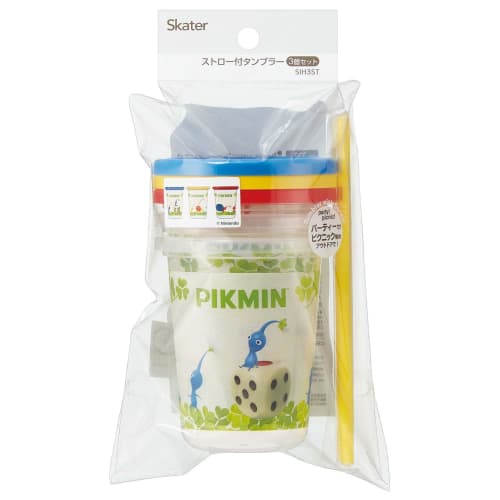 Skater Tumbler with Straw 3 Pieces 320ml Pikmin Made in Japan SIH3ST-A