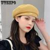Берет женский весна/лето тонкий сетчатый лен корейский выпуск ретро британский берет шляпа художника шляпа