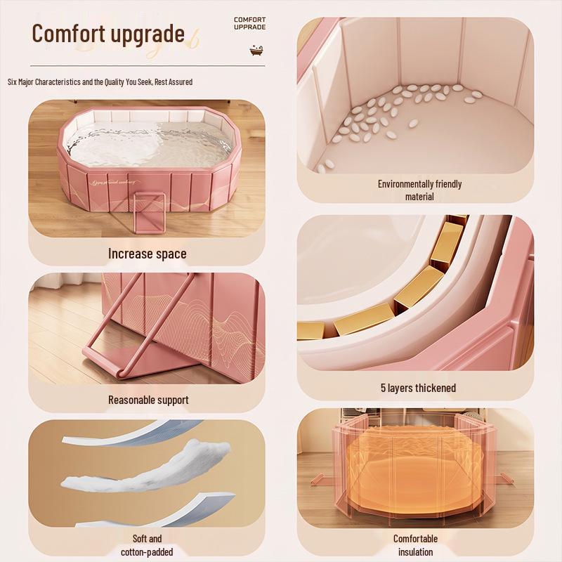 Inflatable Portable Large Folding Bathtub - Quick Setup, Thickened for Adults, Constant Temperature Bubble Bath, No Installation Required