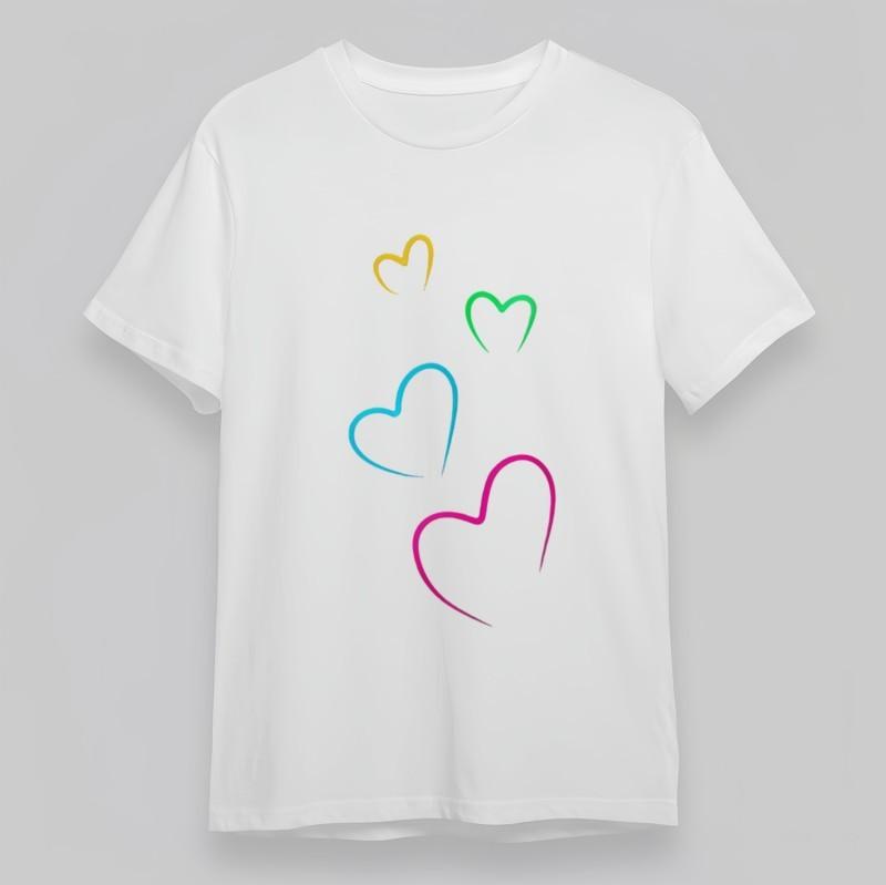 Women's Plus Size Soft Classic T-Shirt Mens Womens Tees Top Color Gradient Hearts Playful Print Tee