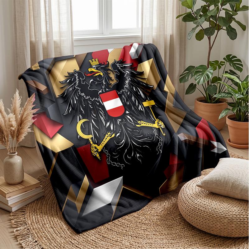 Austria Football Printed Flannel Blanket Skin Friendly Warm Decorative Throw for Indoor Couch Bed Daily Use