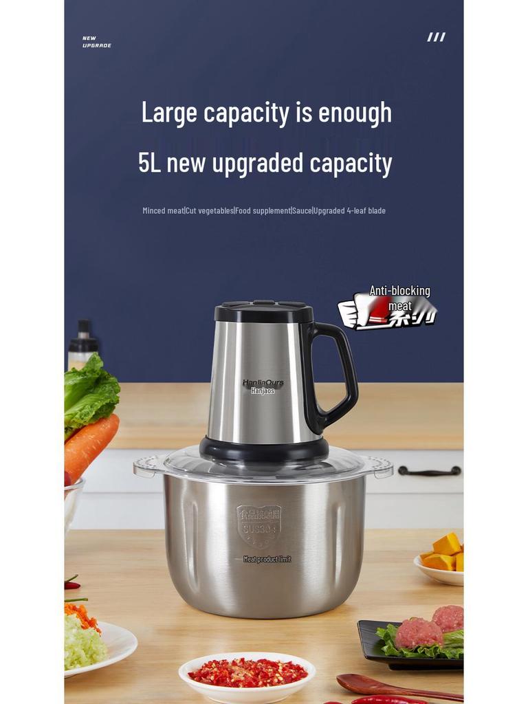 High-Power Multi-Functional Meat Grinder & Food Processor - Dough, Chili, Garlic, Ginger, Meat Paste