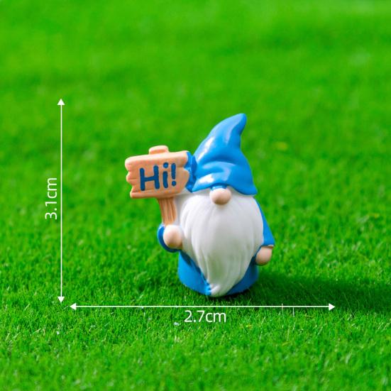 12 шт. Миниатюрная фигурка гнома с табличкой в руках, крошечная безликая фигурка гнома из смолы, миниатюрный эльф, украшение, декор для сказочного сада