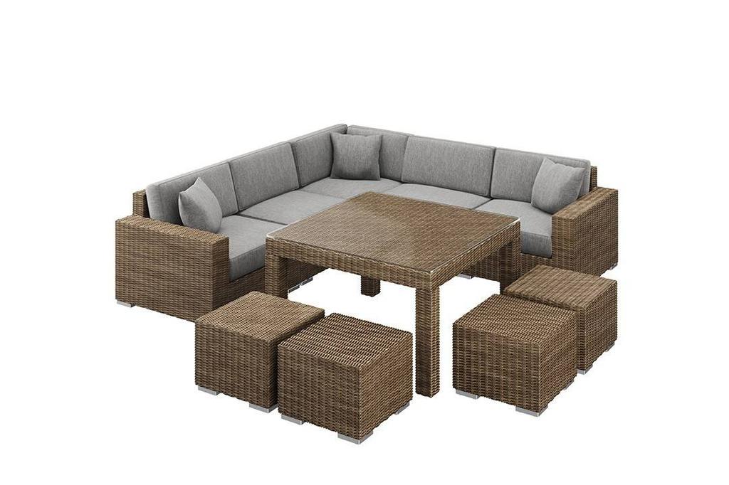Milano Square Patio Table 110X110 Oltre Royal Sand Technorattan Homms