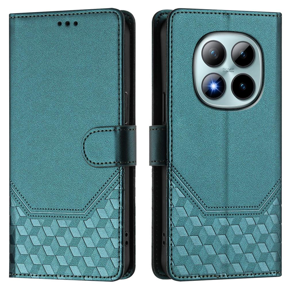 Чехол для Xiaomi Redmi Note 15 Pro+ 5G с тиснением в виде сот, блокировкой RFID, кожаная крышка для телефона с ремешком