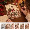 Decorative Seasonal Note Cards 3D Christmas Angel Greeting Card, Pop Up Holiday Card with Fabric Dress, Peace And Blessing Merry for Family