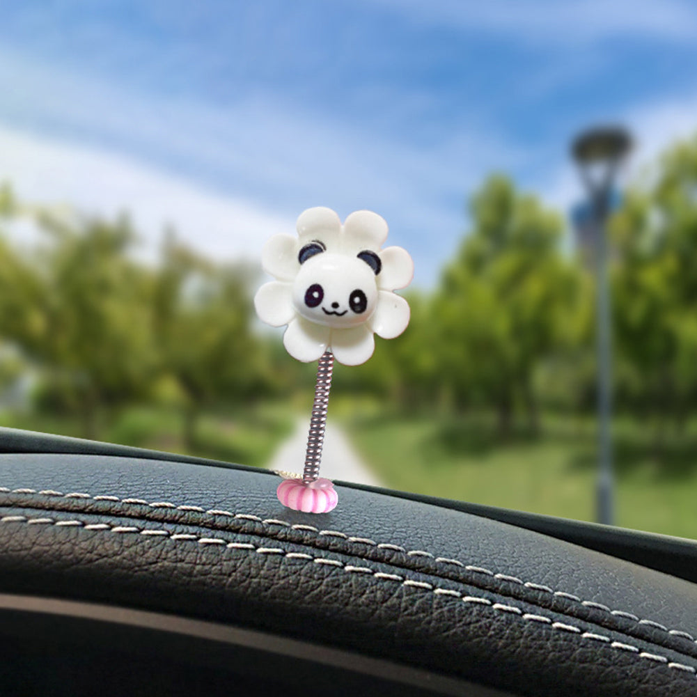 Автомобиль Мультяшный Качающаяся Голова Цветочный Орнамент Украшения Качающаяся Голова Декор Двусторонняя Лента Аксессуары Для Интерьера Украшения