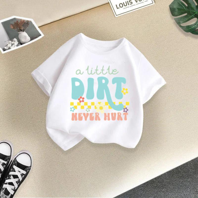 Детская футболка с принтом милых животных, детские топы из 100% хлопка, 2-13 лет, с круглым вырезом, с коротким рукавом