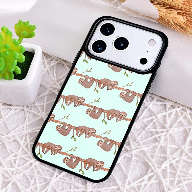 Cute Baby Sloth Phone Case for iPhone 17 Air 16 15 11 12 14 13 Pro Max Shockproof Cover