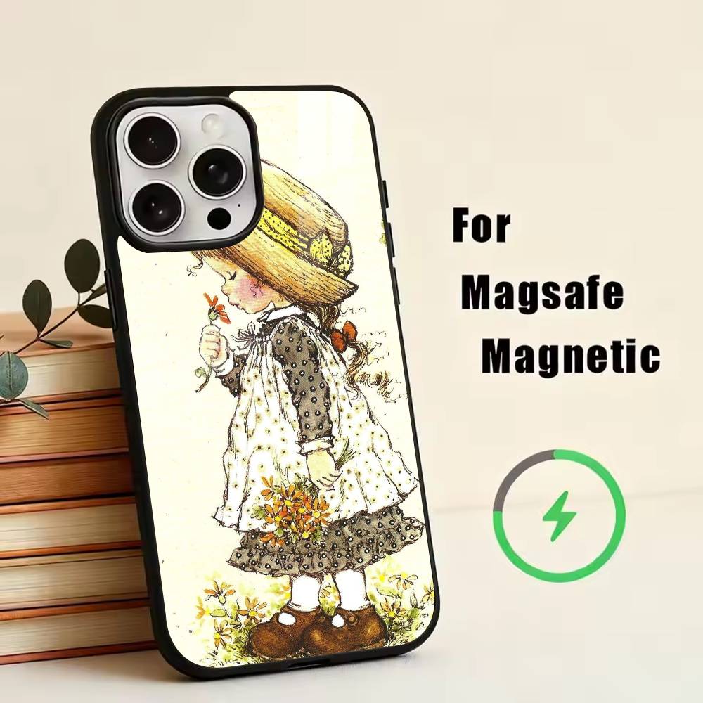 Sarah K-Kay Little Gir Phone Case For Magsafe Wireless Charging For iPhone17,16,15,14,13,12,11 Plus,Pro Magnetic