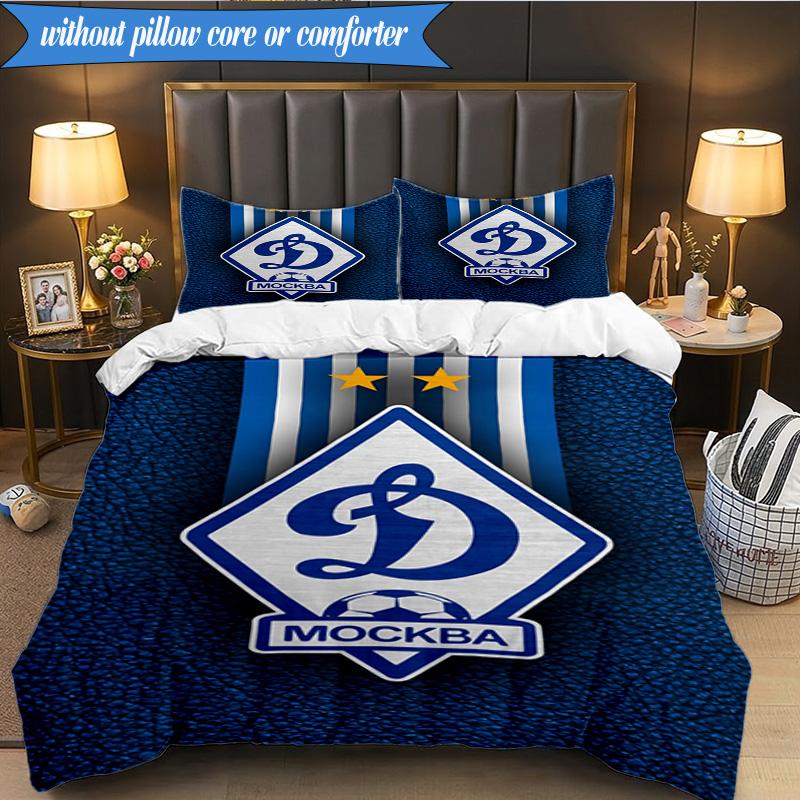 3PCS Dynamo Moscow Football Club Bedding Set 2D Printing (Includes 1 Duvet Cover + 2 Pillowcases Coreless), Bedroom decor,Fan gift