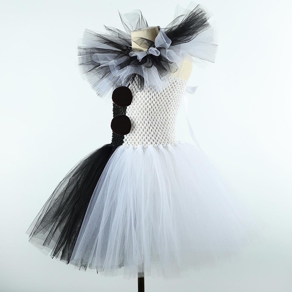 Костюм клоуна Terrifier Art Girl Черно-белое нарядное платье-пачка Платье Джокера ужасов для девочек Костюмы для Хэллоуина, карнавальной вечеринки