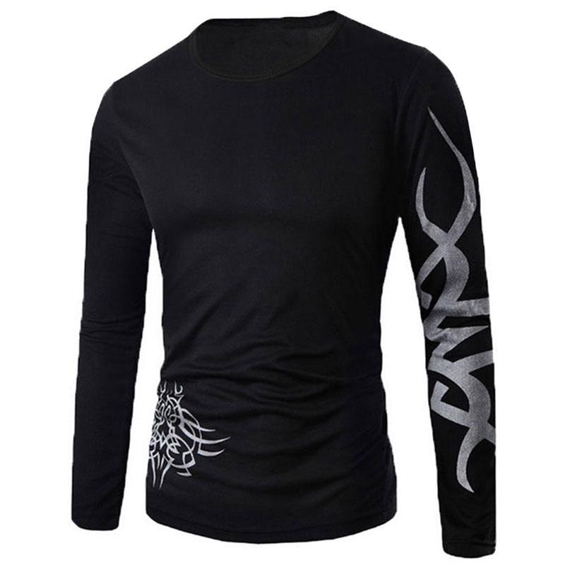 Premium Quality Fashion Men's Slim Fit O-neck Long Sleeve Muscle Tee T-shirt For Casual Wear