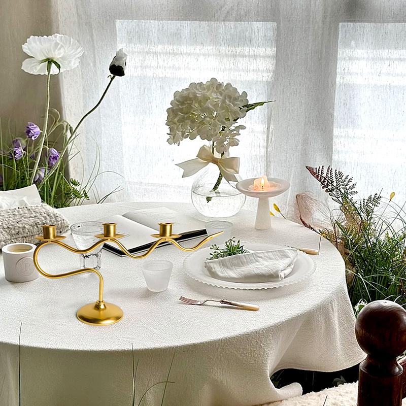 1 шт., украшение для столовой, подсвечник для ужина при свечах, железный арт-подсвечник для вечеринки, свадьбы, волнистый подсвечник в европейском стиле с тремя отверстиями