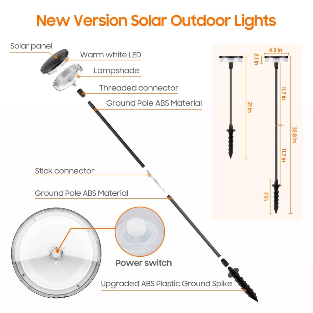 Xiaomi Solar Lights Outdoor Garden Solar Pathway Light Sway by Wind Solar Swaying Lights Auto On/Off for Outside Yard Path Patio Lawn