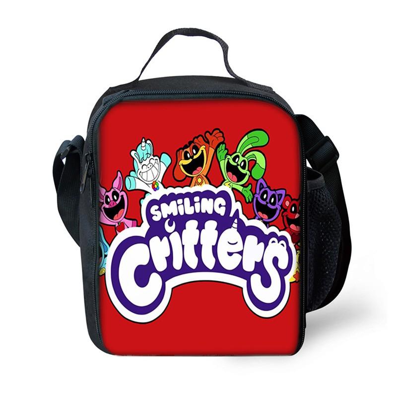 PVC Insulated Lunch Bag With Cute Horror Poppy Smile Animal Print Office Workers Students