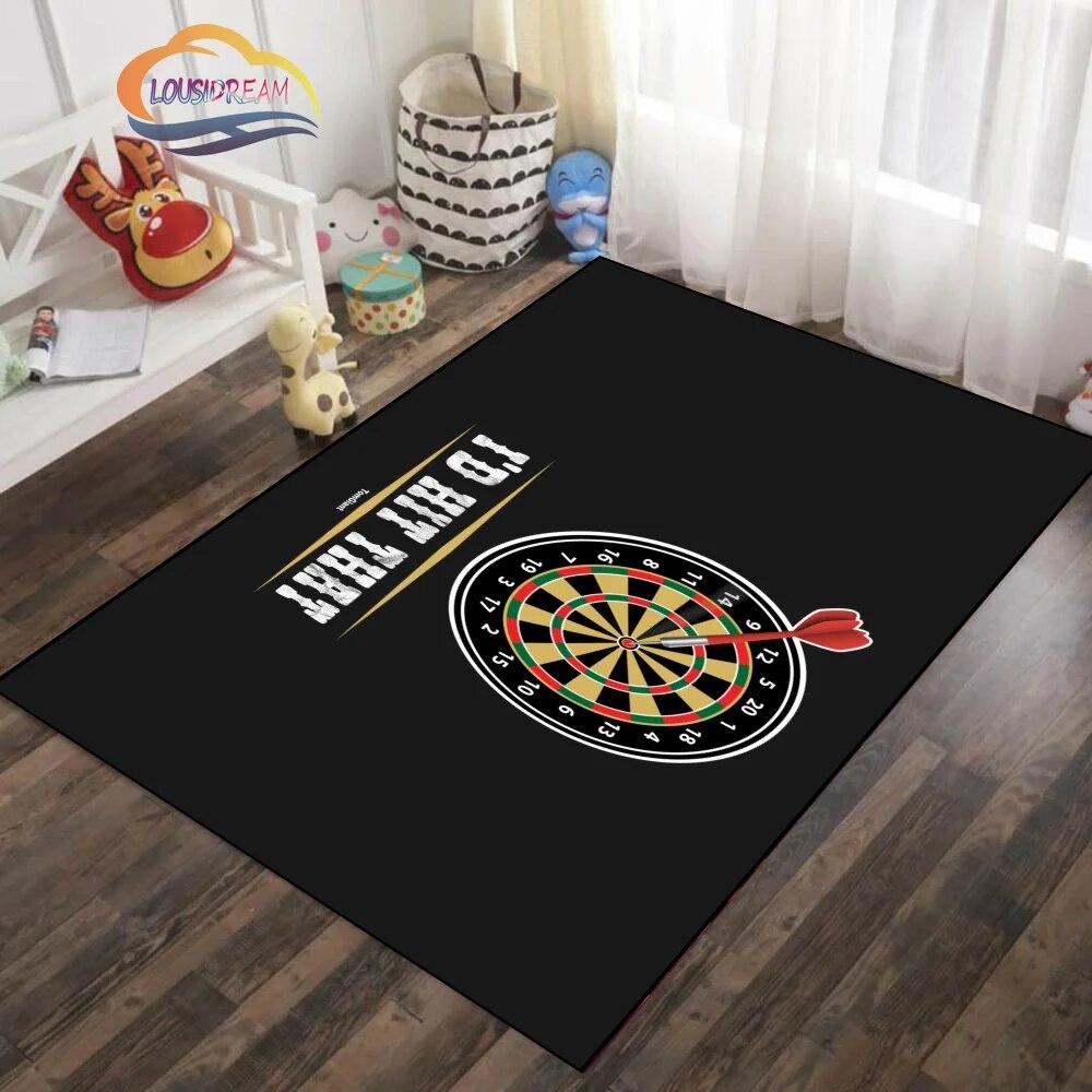 Ice and Fire Darts Pattern Carpet Fashion Soft Mat Gifts for Sports Lovers Household Floor Outdoor Play