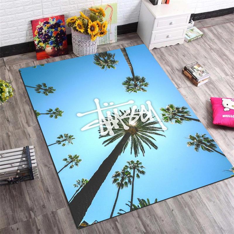 Bright Yellow Splash Ink Graffiti Logo Area Rug Non Slip Mat, Black Spray Paint Street Text Print Carpet for Game Room Decor