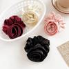 Satin Material Rose Hair Ties Elastic Satin Hair Rope Horsetail Rubber Korean Hair Bands  Daily Use