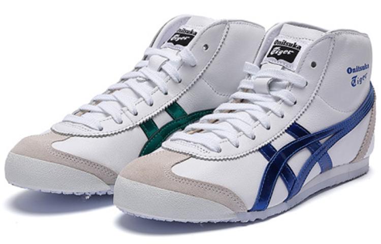 ONITSUKA TIGER Мексика Средние Кроссовки Удобные Износостойкие И Легкие Высокие Беговые Кроссовки Унисекс Белый Синий 1183A658-100