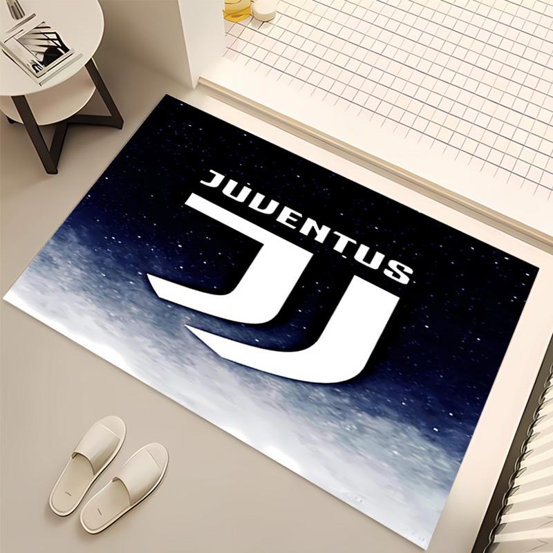 1pc Juventus FC logo Print Area Rug - Soft, Washable Non-Slip Indoor Mat, Living Room, Home Office Decorative Rug,Office Decorative