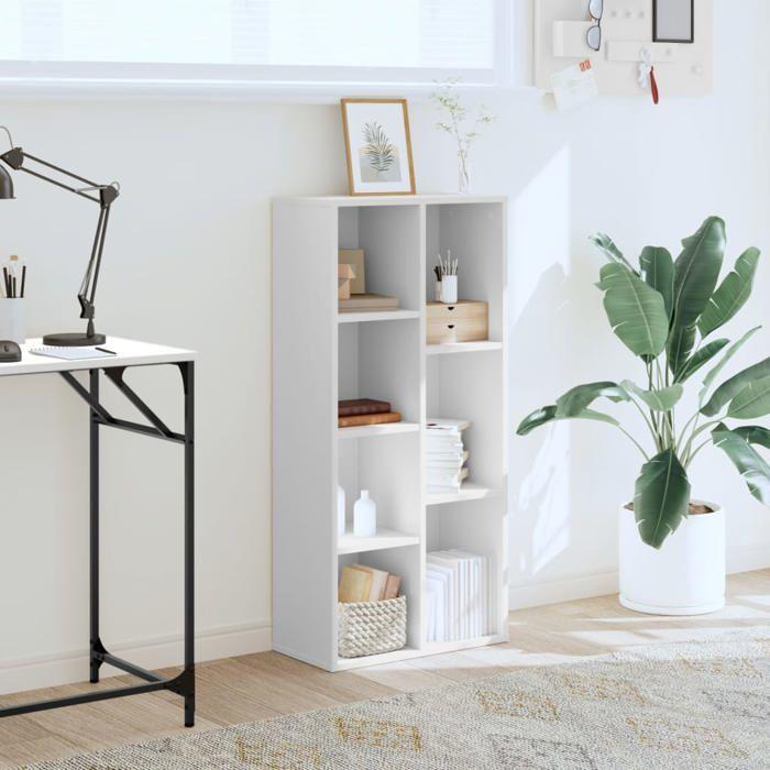 VidaXL Bibliothèque blanc 50x25x105 cm bois d'ingénierie, étagère, étagère à livres, support de livre, armoire de rangement, 852789