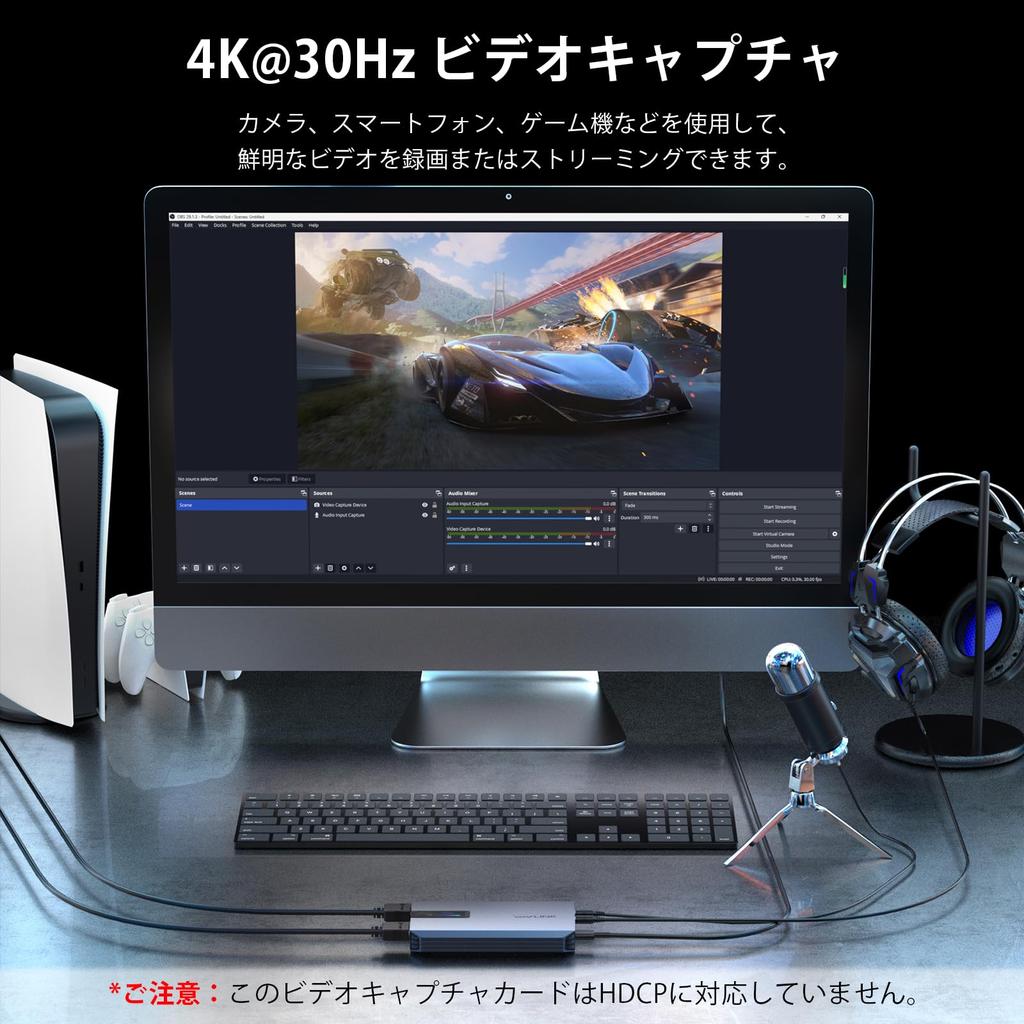 WAVLINK 4K HDMI Карта захвата видео, HDMI видеозахватчик для потоковой передачи в реальном времени с ультранизкой задержкой, потоковой передачи игр, поддерживает VRR, Plug and Play,