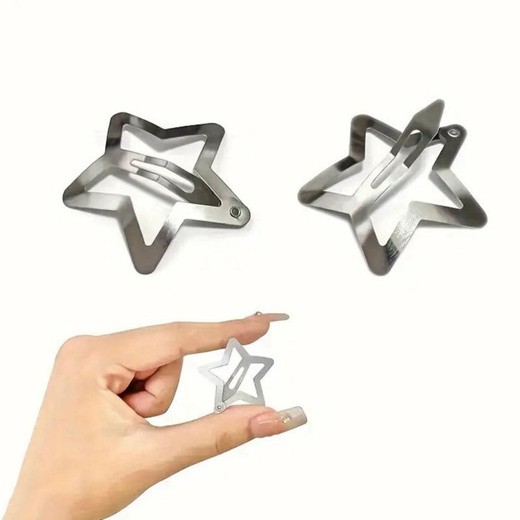 Красочные Кавайные Заколки-Звездочки Сладкие Девочки BB Однотонные Заколки-Звездочки Металлическая Заколка-Автомат Головной Убор Украшения для Волос Подарки
