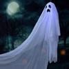2 Pcs Halloween Hanging Ghosts Spooky Outdoor Light-Up Flying White Ghosts