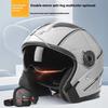 Motorcycle Head Double Lens Visor Light Scooter Electric Car Retro Open Helmet 3/4 Half Helmet Top Protective Mask