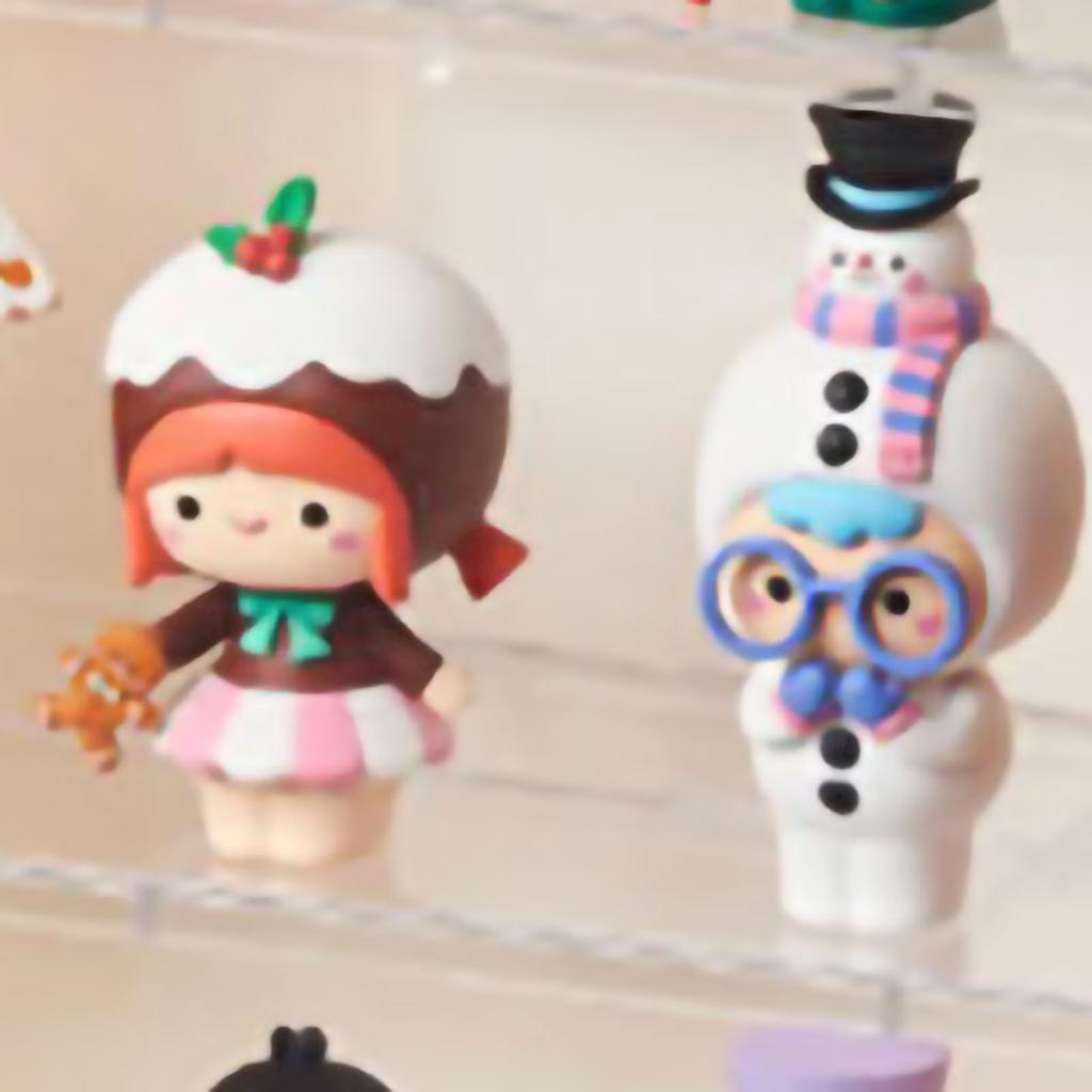 Doll Storage Holder Small Toys Figures Display Case Container with Transparent Dust Cover White