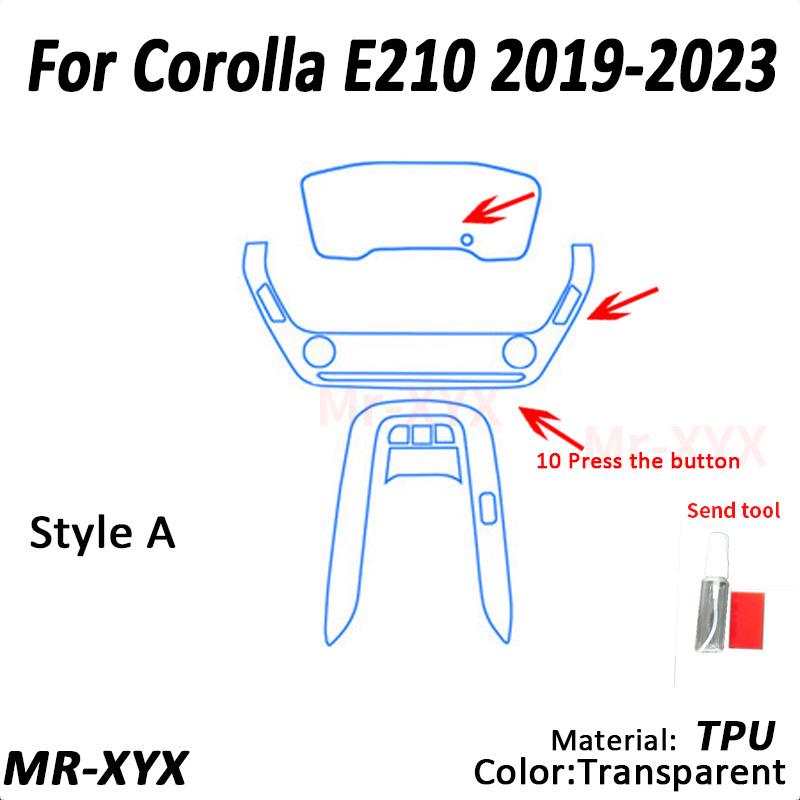 Для TOYOTA Corolla E210-2023 автомобильная консоль коробка передач наклейка на панель прозрачная ТПУ автомобильная внутренняя защита