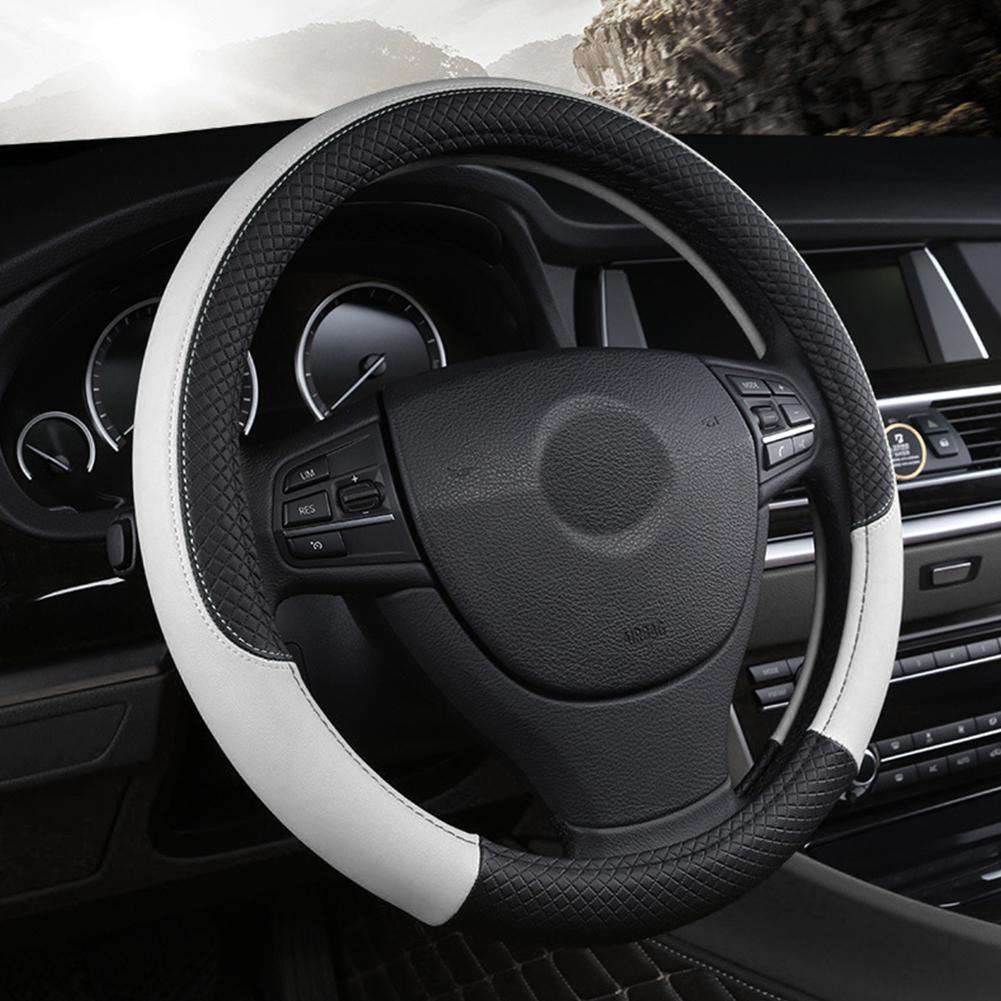 Universal Leather Car Steering-wheel Cover Car-styling Interior Accessories Sport Auto Steering Wheel Covers Anti-Slip 37CM-38CM