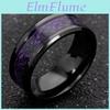2023 Steel Men Fashion Stainless Dragon Ring Inlay Purple Black Carbon Fiber Ring Wedding Band Jewelry 8mm