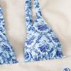 1011 new European and American printed sexy lace-up bikini beach split swimsuit women's hot spring swimsuit