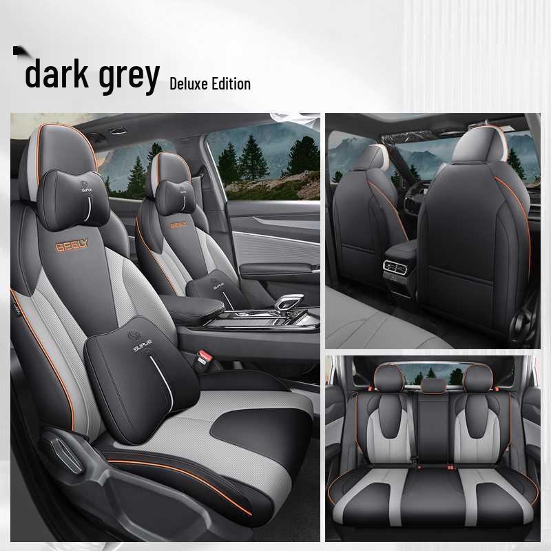 26 Geely Boyue Крутая кожаная накидка на сиденье - Полное покрытие, Подушка на сиденье автомобиля для всех сезонов, Модификация интерьера