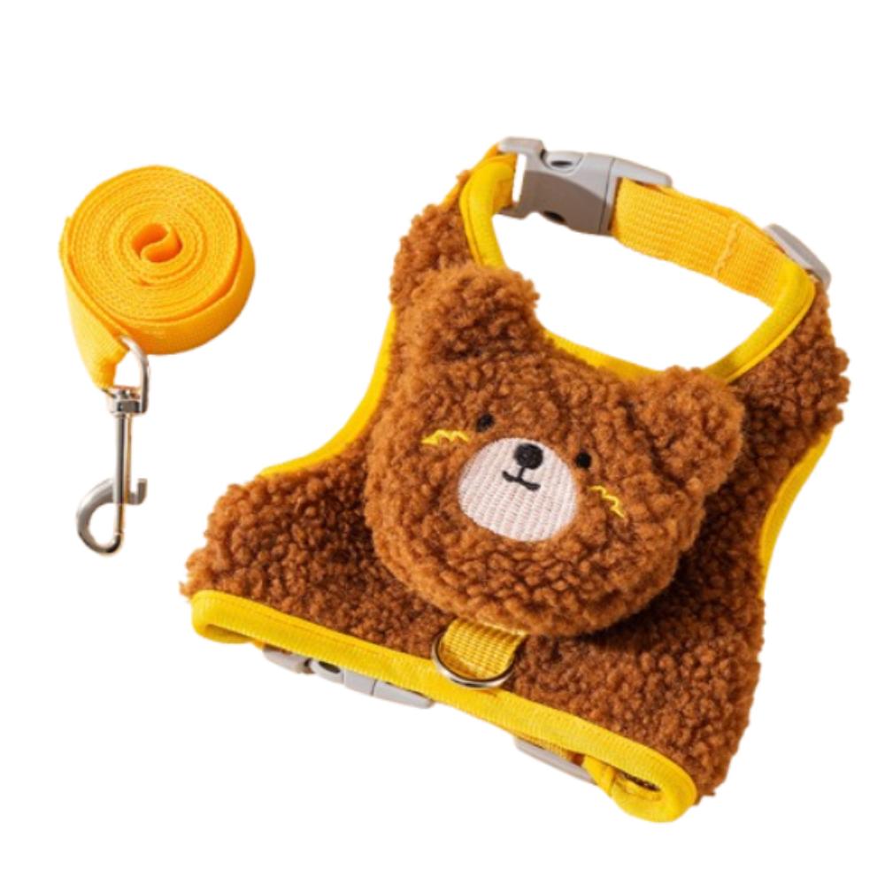 Мягкий флисовый ошейник-шлейка для собаки, милый жилет для питомца, нагрудный ремень, рюкзак для питомца, для прогулок на открытом воздухе, путешествий