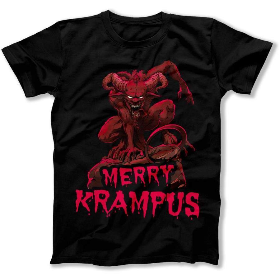 Ретро Футболка Merry Krampus 100% Хлопок Круглый Вырез Короткий Рукав Летняя Повседневная Мужская Футболка Размеры S3XL