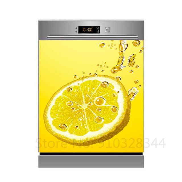 Наклейка для украшения посудомоечной машины «сделай сам», кухонные обои, виниловая наклейка на стену, настенная наклейка с фруктами и цветами для домашнего декора