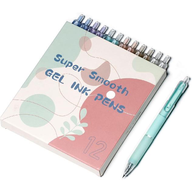 XIZE SH Ultra Fine Gel Pens,12 Pack, 0.38mm Ultra Fine Point Smooth Writing Pens for Girls Women,Cute Pens Office School Supplies