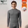 Men's Pure Cotton Mid-Neck Thermal Base Layer Top