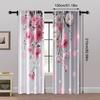 2pcs, Curtains&Drapes Floral Durable Polyester (without Rod) Decorations Outdoor Perfect for Living Room, Bedroom, Home Decor