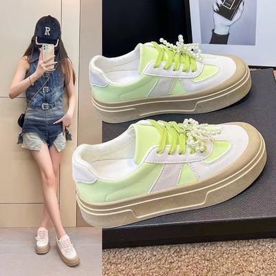 Женская весенне-осенняя обувь на толстой подошве Niche Sports Casual Pops Shoes Hundred Tie Small White Shoes Board Shoes