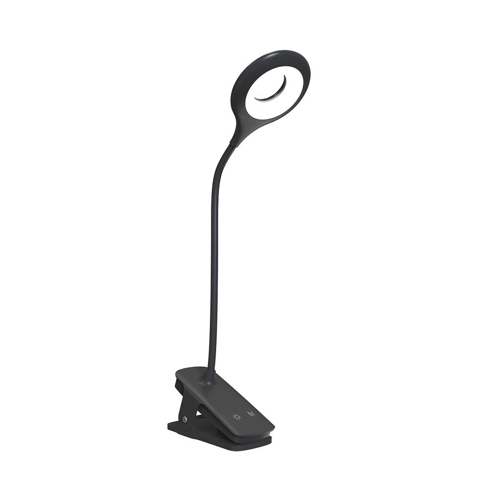 Mini Wireless LED Reading Lamp with Clip and USB-C Cable 80lm - Black