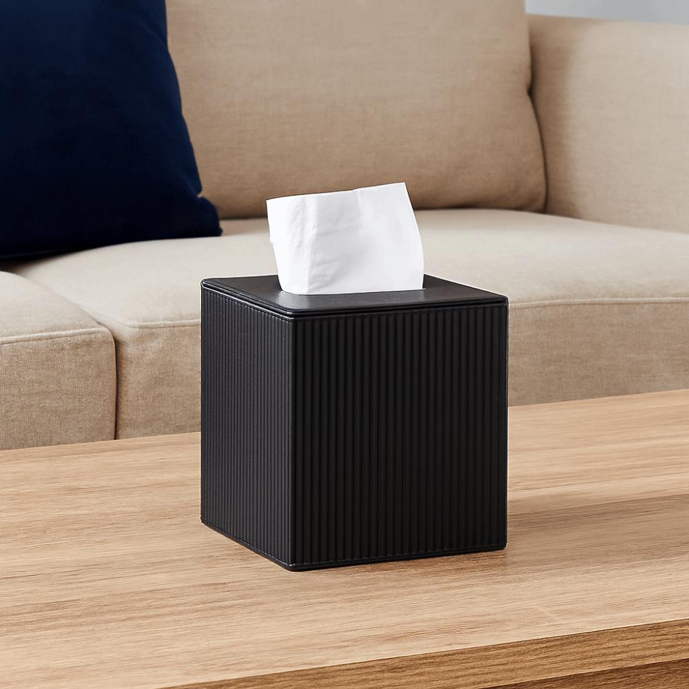Magnetic Closure Tissue Dispenser Roman Column Stripe Car Tissue Holder Square Tissue Box Hotel